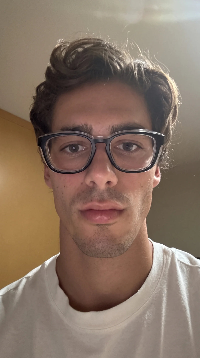 Photo sent in by a customer wearing Adapt Dew glasses
