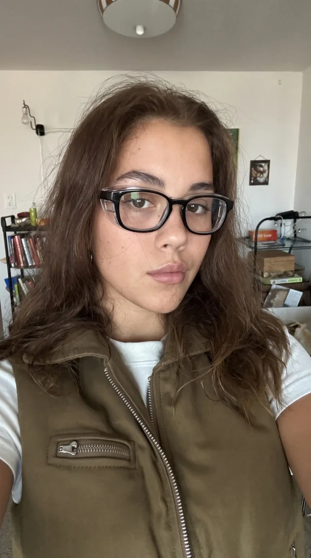 Photo sent in by a customer wearing Adapt Dew glasses